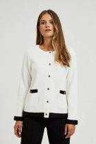 Sweter damski, rozpinany, biały, Moodo