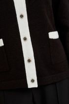 Sweter damski, rozpinany, czarny, Moodo