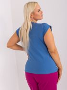 T-shirt damski, plus size, niebieski, Basic Feel Good