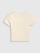 T-shirt dziewczęcy, ecru, 4F