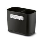 Tadar, Cuisine, ociekacz na sztućce, 2 komory, czarny, 13,5-7,5-10,8 cm