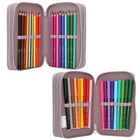 Top Model, Blooming Kitty, piórnik rozkładany, potrójny, z wyposażeniem, różowy