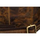 Torba listonoszka, brązowa, skórzana, Peterson