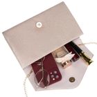 Torebka kopertówka, beżowa, brokatowa, Rovicky