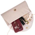 Torebka kopertówka, beżowa, brokatowa, Rovicky