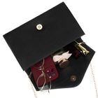 Torebka kopertówka, czarna, brokatowa, Rovicky