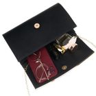 Torebka kopertówka, czarna, skóra ekologiczna, Rovicky