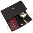 Torebka kopertówka, czarna, skóra ekologiczna, Rovicky