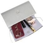 Torebka kopertówka, srebrna, Rovicky