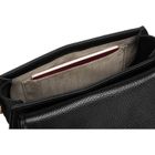 Torebka listonoszka, czarna, skóra ekologiczna, Peterson