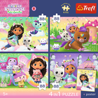 Trefl, Premium Plus Kids, Koci Domek Gabi, Kocie harce, puzzle, 4-88 elementów
