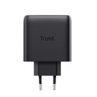 Trust, ładowarka, GaN 65W, 2xUSB-C, czarna