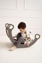 tupti.wood, mały bujak montessori, szary