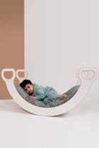 tupti.wood, poduszka do bujaka montessori, materac do dużego bujaka, szary