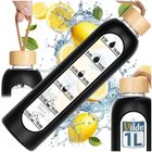 Vilde, butelka na wodę, szklana z silikonowym pokrowcem, czarna, 1l