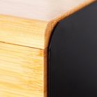 Vilde, chlebak drewniano-metalowy, podwójna pokrywa, czarny, 35,5-22-20,5 cm