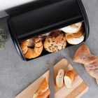 Vilde, chlebak stalowy, czarny, 36-23-14,5 cm