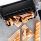 Vilde, chlebak stalowy, czarny, 43-27,5-18,5 cm