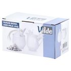 Vilde, cukierniczka i mlecznik, porcelanowe, białe, 3 elementów