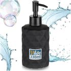 Vilde, dozownik do mydła, szklany, czarny, 330 ml