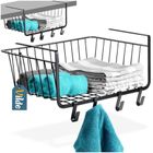 Vilde, koszyk podwieszany pod półkę, metalowy, czarny, 40,5-26-16 cm