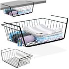 Vilde, koszyk podwieszany pod półkę, metalowy, czarny, 40,5-26,5-14,5 cm