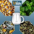 Vilde, kubek z zaparzaczem i pokrywką, szklany, 530 ml