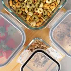 Vilde, pojemniki na żywność szklane z pokrywką i uszczelką, kwadratowe, 4 szt.