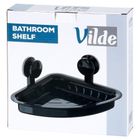 Vilde, półka pod prysznic na przyssawki, narożna, czarna, 28-22-12 cm