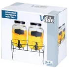 Vilde, słój do napojów z kranikiem i stojakiem, czarny, 2-4l, 3 elementy