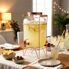 Vilde, słój do napojów z kranikiem i stojakiem, złoty, 8l