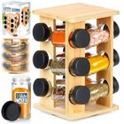 Vilde, stojak na przyprawy z pojemnikami, drewniany, obrotowy, 13 el.