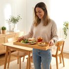 Vilde, stolik śniadaniowy 2w1, bambusowy, składany, 50-30-24,5 cm