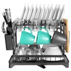 Vilde, suszarka na naczynia, metalowa, czarna, 2-poziomowa, 42-29-36,5 cm