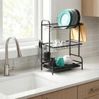 Vilde, suszarka na naczynia, metalowa, czarna, 3-poziomowa, 54,5-24,5-60 cm