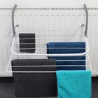 Vilde, suszarka na pranie na kaloryfer metalowa, biała rozkładana, 55-50.5 cm