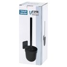 Vilde, szczotka do toalety, silikonowa z pojemnikiem wisząca, czarna, 35 cm