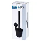 Vilde, szczotka do toalety, silikonowa z pojemnikiem, wisząca, czarna, 35 cm