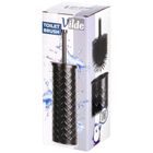 Vilde, szczotka do toalety, silikonowa, ze stojakiem metalowym, czarna, 38-10 cm