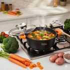 Vilde, Terruna Aroma, garnek ze szklaną pokrywką, granitowy, 20 cm, 2,1l