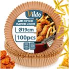 Vilde, wkład do frytkownicy beztłuszczowej Air Fryer, papierowy, okrągły, 19 cm, 100 szt.