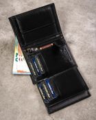 Zestaw prezentowy: Portfel, Brelok, czarny, skórzany, Peterson