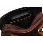 Zestaw, Torba listonoszka, Etui na klucze, brązowy, skórzany, Peterson