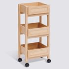 5five Simply Smart, Cane, wózek kuchenny na kółkach, plecionka wiedeńska, 39,6-30-85,5 cm