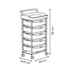 5five Simply Smart, Deskolor, mobilny organizer, 6 szuflad, 82 cm