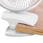 Adler, wentylator biurkowy z klipsem, akumulatorowy, biały, 15,5 cm, 360° obrót, USB-C