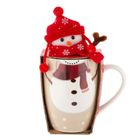 Altom Design, zimowy kubek baryłka nbc, 340 ml, z maskotką, bałwanek, w opasce