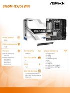 ASRock, płyta główna, B760M-ITX D4 WIFI s1700 2DDR4 mITX M.2 USB-C