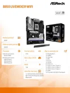 ASRock, płyta główna, B850 LIVEMIXER WIFI AM5 4DDR5 USB3.2 ATX