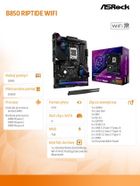 ASRock, płyta główna, B850 Phantom Gaming Riptide WiFi AM5 4DDR5 ATX